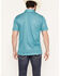 Image #4 - Rock & Roll Denim Men's Striped Short Sleeve Button-Down Polo, Turquoise, hi-res