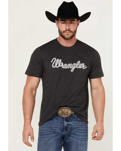 Image #1 - Wrangler Men's Rope Logo Short Sleeve Graphic Print T-Shirt , Charcoal, hi-res