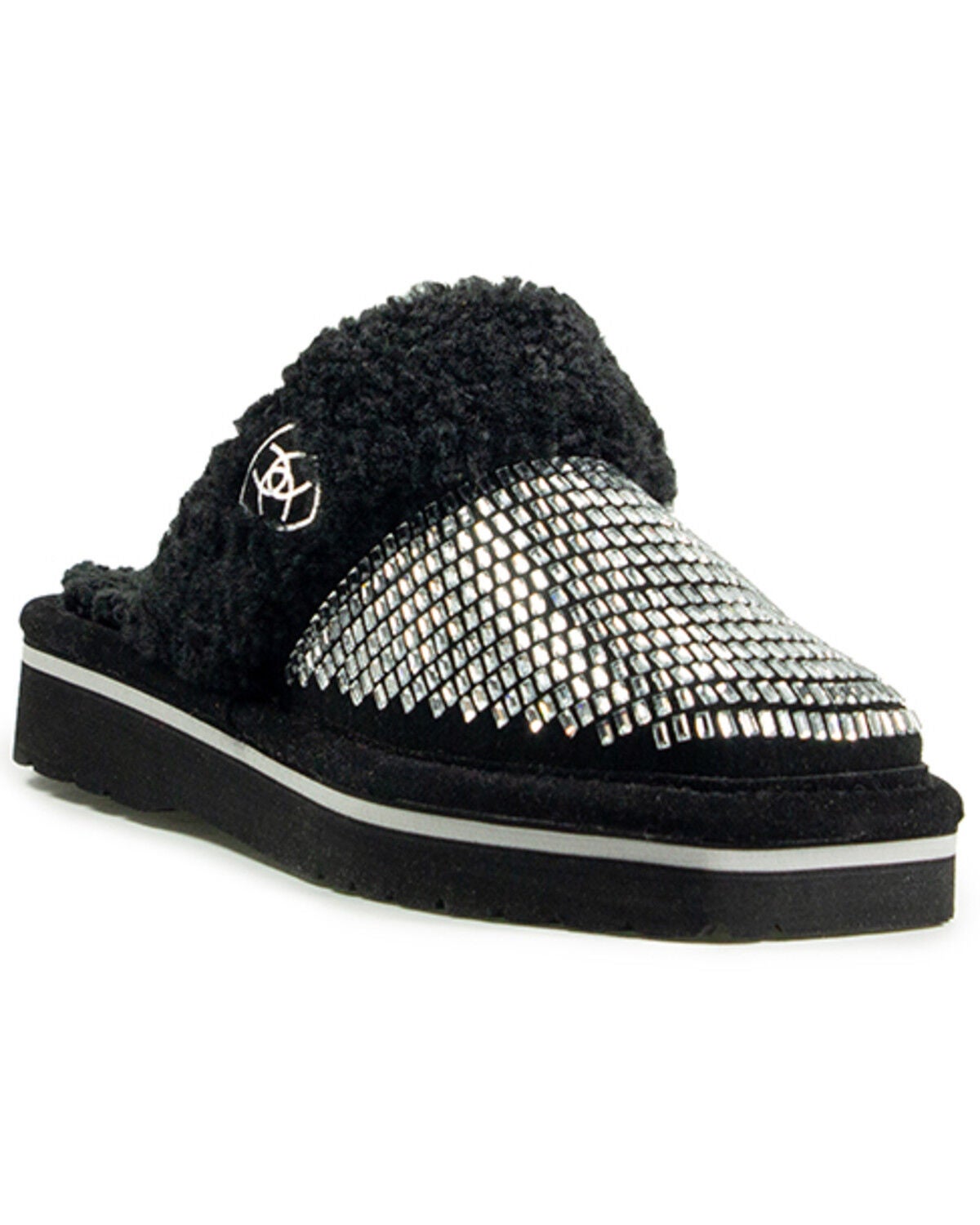 Image #1 - Ariat Women's Square Toe Platform Slippers, Black, hi-res