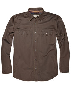 Dakota Grizzly Men's Solid Bark Blaize Long Sleeve Snap Western Shirt , Brown, hi-res