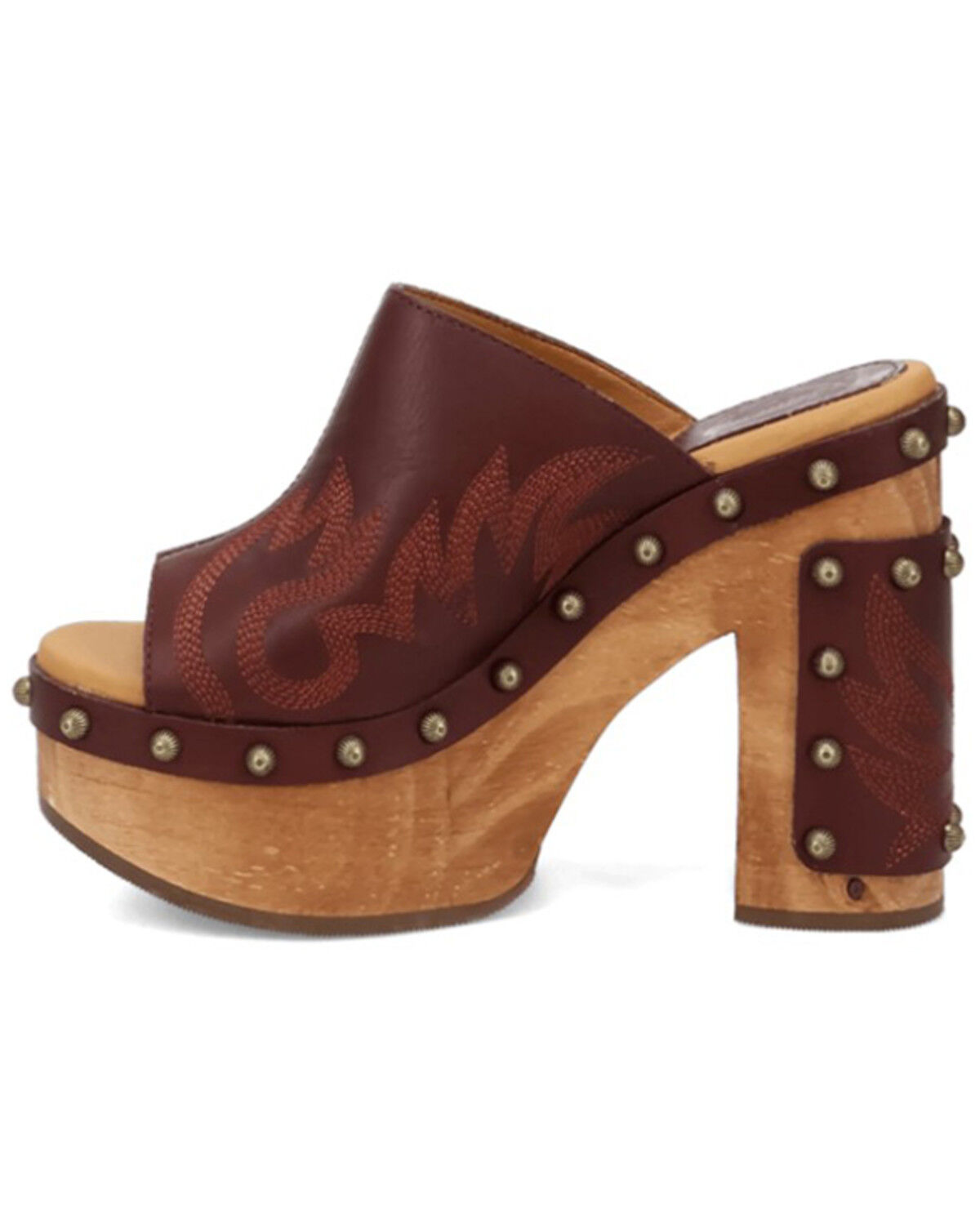 Image #3 - Dingo Women's Free Spirit Wooden Sandals, Wine, hi-res