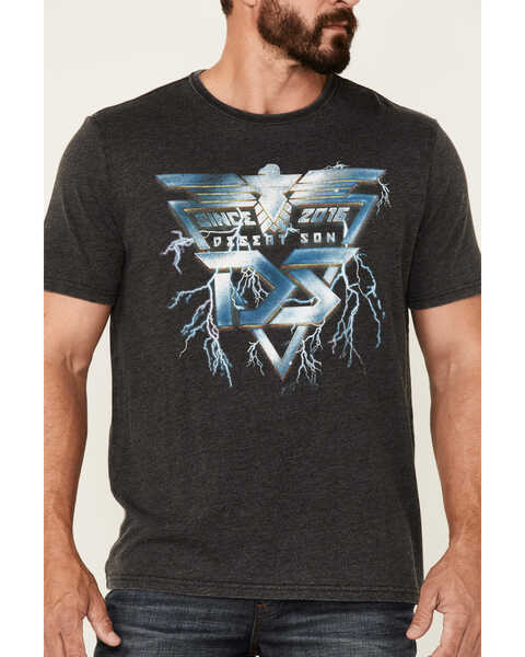 Image #3 - Flag & Anthem Men's Burnout Desert Son Lightning Graphic Short Sleeve T-Shirt , Charcoal, hi-res