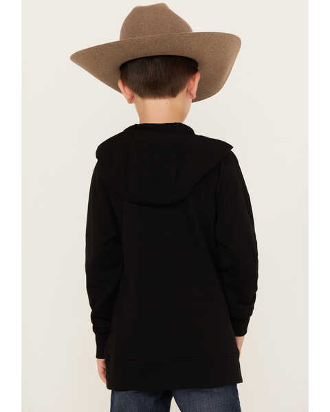 Image #4 - Rock & Roll Denim Boys' Sunset Graphic Hooded Sweatshirt, Black, hi-res