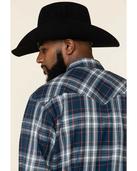 Image #4 - Ariat Men's Hermosa Retro Plaid Long Sleeve Western Shirt , Navy, hi-res