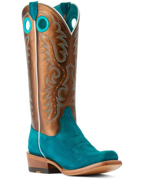 Ariat Women's Futurity Boon Western Boots - Square Toe, Blue, hi-res