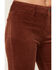 Image #4 - Rock & Roll Denim Women's High Rise Corduroy Button Flare Jeans, Rust Copper, hi-res