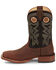 Image #3 - Justin Men's Big News Western Boots - Broad Square Toe, Brown, hi-res