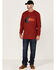 Image #2 - Hawx Men's FR Flame Graphic Long Sleeve Work T-Shirt, Dark Red, hi-res