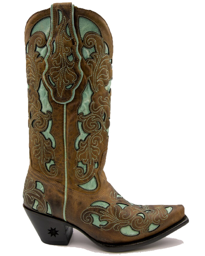 Black Star Women's Gruene Western Boots - Snip Toe, Brown, hi-res