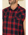 Cody James Men's Hillbilly Bubba Plaid Sleeveless Snap Western Shirt , Blue, hi-res