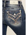 Image #2 - Miss Me Women's Dark Wash Embroidered Bootcut Stretch Denim Jeans, Dark Wash, hi-res