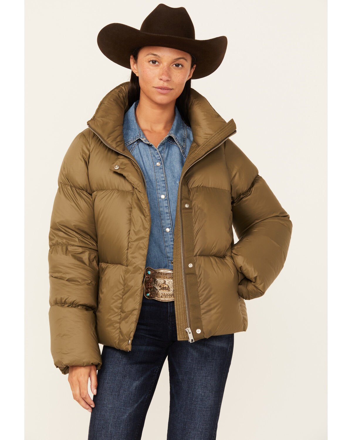 Image #1 - Roper Women's Lightweight Parachute Puffer Jacket, Green, hi-res