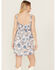 Image #4 - Wild Moss Women's Ruffle Trim Floral Print Mini Dress, Ivory, hi-res