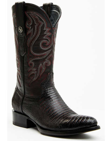 Tanner Mark Men's Teju Lizard Exotic Western Boots - Pointed Toe, Black Cherry, hi-res