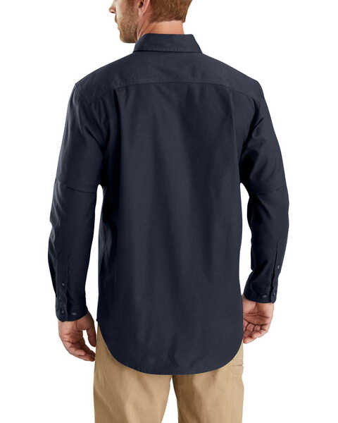 Image #2 - Carhartt Men's Rugged Flex Rigby Long Sleeve Work Shirt, Navy, hi-res