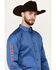Image #2 - Ariat Men's Team Solid Twill Logo Long Sleeve Button-Down Western Shirt, Dark Blue, hi-res