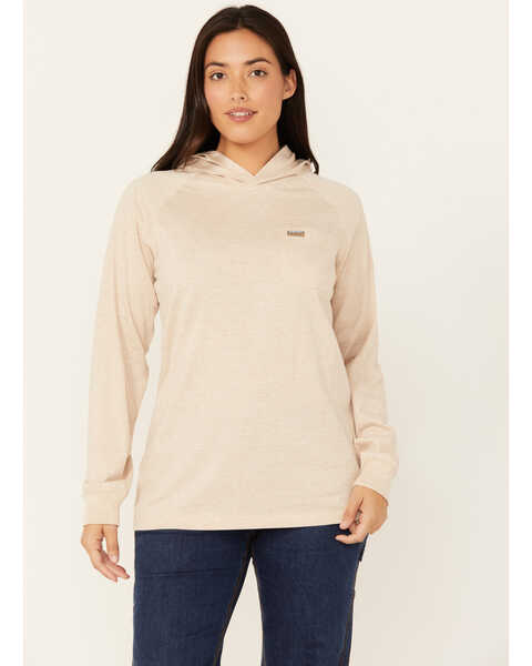 Ariat Women's Rebar Contrast Hooded Long Sleeve Work T-Shirt , Beige, hi-res
