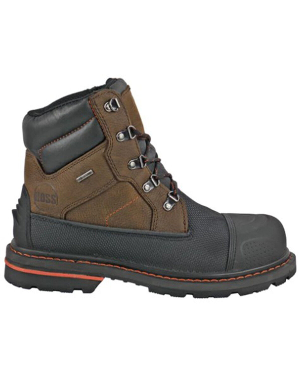 Image #2 - Hoss Men's Tough 6" Lace-Up Waterproof Work Boots - Composite Toe, Brown, hi-res