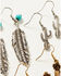 Image #3 - Shyanne Women's Feather & Cactus Bead Earrings Set - 3-Piece, Silver, hi-res