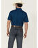 Image #4 - RANK 45® Men's Ribbon Medallion Print Short Sleeve Button-Down Stretch Western Shirt, Blue, hi-res