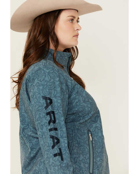 Image #2 - Ariat Women's Printed Team Softshell Jacket - Plus , Teal, hi-res