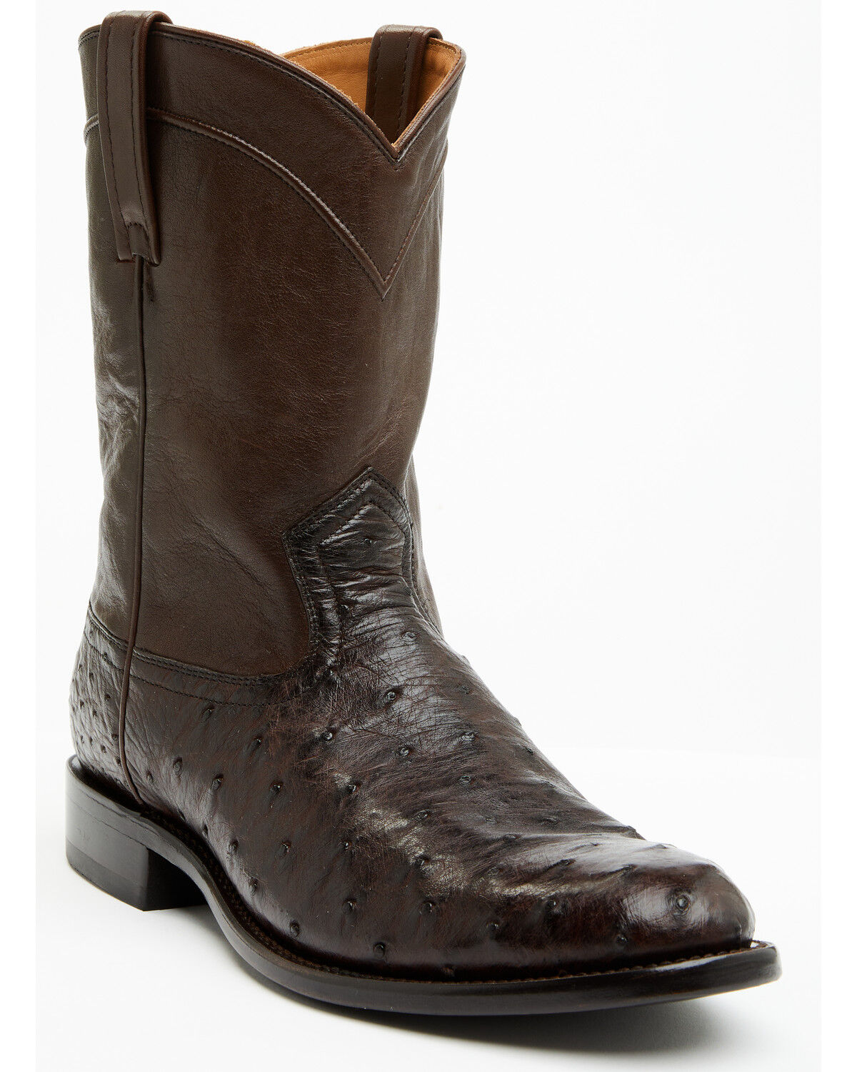 Cody James Black 1978&reg; Men's Carmen Exotic Full-Quill Ostrich Roper Boots - Round Toe, Chocolate, hi-res