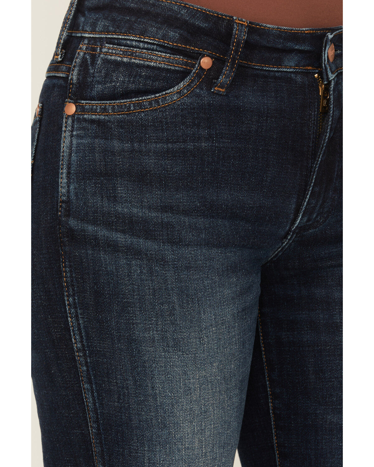 Image #2 - Wrangler Women's Dark Wash Pioneer Westward Mid Rise Bootcut Stretch Denim Jeans, Dark Wash, hi-res