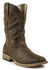 Roper Men's Distressed Broad Boots - Square Toe, Tan, hi-res