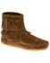 Minnetonka Women's Double Fringe Boots - Moc Toe, Black, hi-res