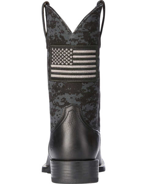 Image #5 - Ariat Men's Camo Sport Patriot Western Performance Boots - Broad Square Toe , Black, hi-res