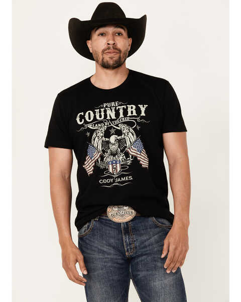 Image #1 - Cody James Men's Pure Country Short Sleeve Graphic T-Shirt , Black, hi-res