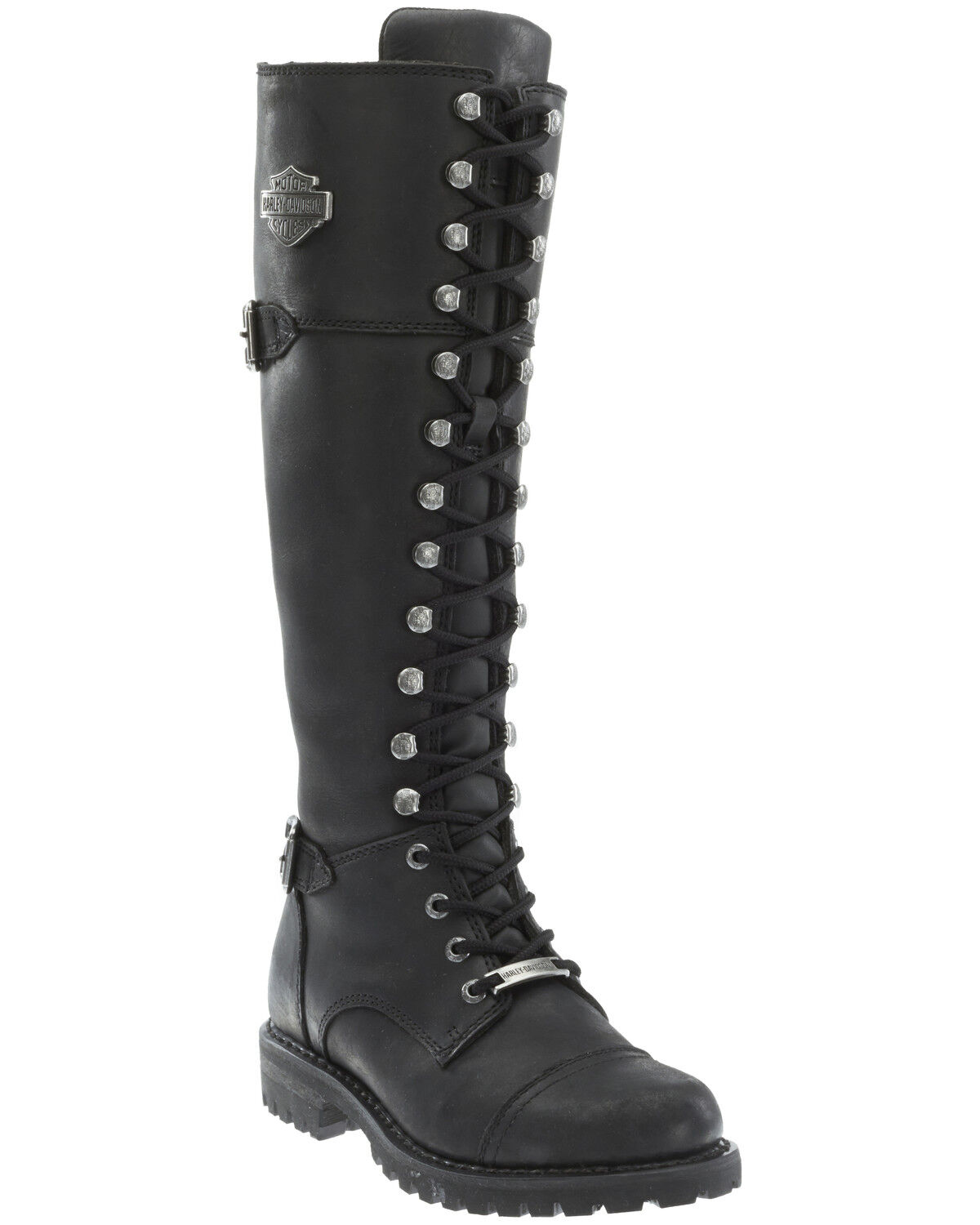 Image #1 - Harley Davidson Women's Beechwood Moto Boots - Round Toe, Black, hi-res