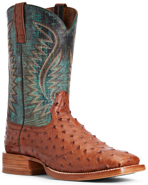 Ariat Men's Gallup Brandy Western Boots - Broad Square Toe, Brown, hi-res