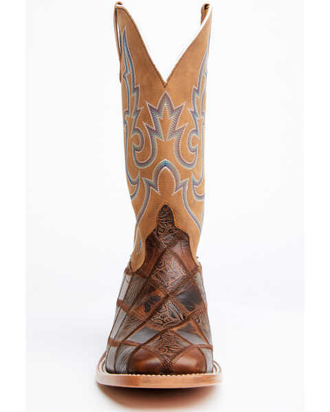 Image #4 - Horse Power Men's Patchwork Western Boots - Broad Square Toe, Brown, hi-res