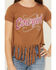 Image #2 - Cowgirl Hardware Girls' Cowgirl Fringe Tee, Brown, hi-res
