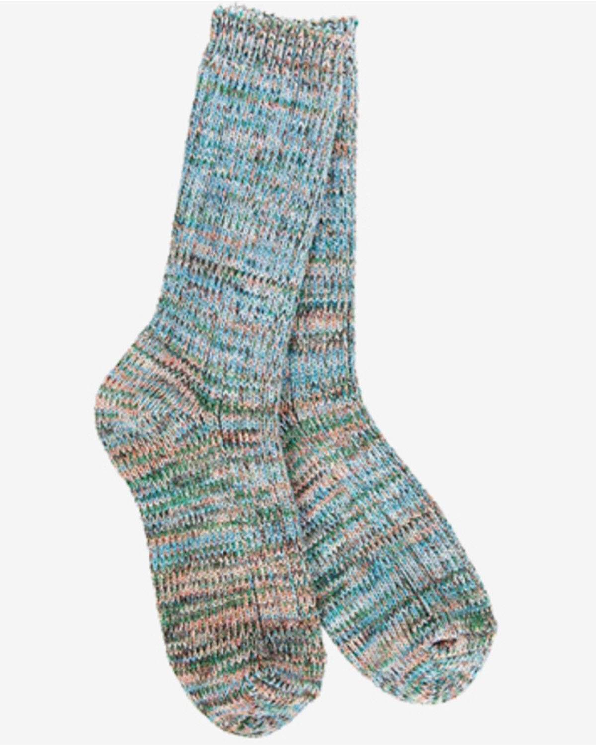 World's Comfiest Socks Women's Missoni Crew Socks, Turquoise, hi-res