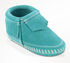 Minnetonka Infant Girls' Riley Moccasin Booties, Turquoise, hi-res
