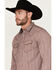 Image #2 - Moonshine Spirit Men's Album Printed Long Sleeve Pearl Snap Western Shirt, Burgundy, hi-res
