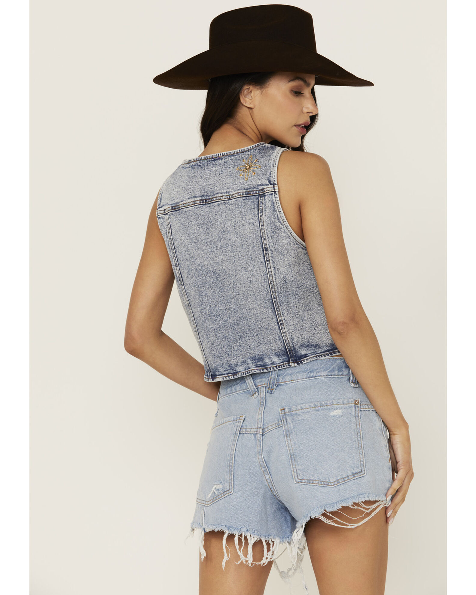 Product Name: Blue B Women's Star Sequins Denim Vest