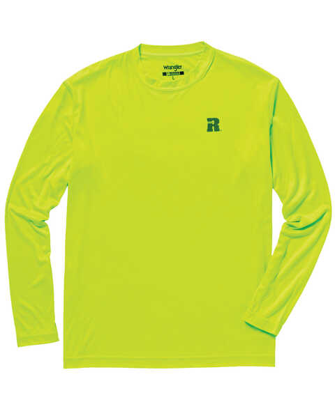 Wrangler Riggs Men's Green Crew Performance Long Sleeve Work T-Shirt - Big & Tall, Bright Green, hi-res
