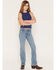 Image #1 - Wrangler Girls' Bespoke Medium Wash Bootcut Stretch Denim Jeans, Medium Wash, hi-res