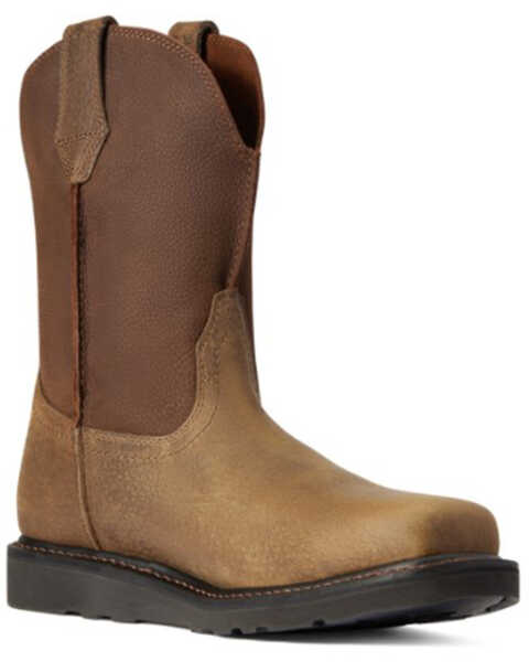 Ariat Men's Rambler Western Work Boots - Steel Toe, Brown, hi-res