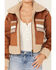 Image #4 - Cleo + Wolf Women's Cameron Southwestern Print Sweater Back Faux Suede Sherpa Lined Zip-Up Jacket, Caramel, hi-res