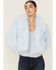 Image #1 - Free People Women's Faux Fur Cropped Jacket, Blue, hi-res