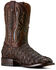 Image #1 - Ariat Men's Ashwood Exotic Pirarucu Western Boots - Broad Square Toe, Brown, hi-res
