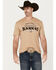 Image #1 - RANK 45® Men's Varsity Logo Short Sleeve Graphic T-Shirt, Tan, hi-res
