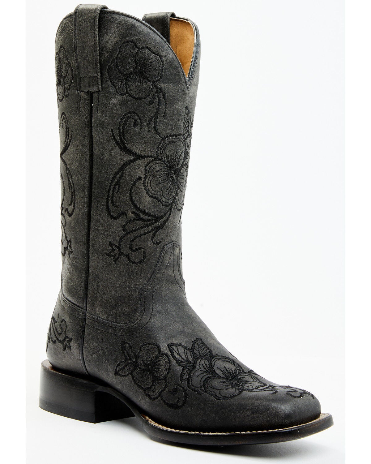 Shyanne Women's Lasy Western Boots - Broad Square Toe, Black, hi-res