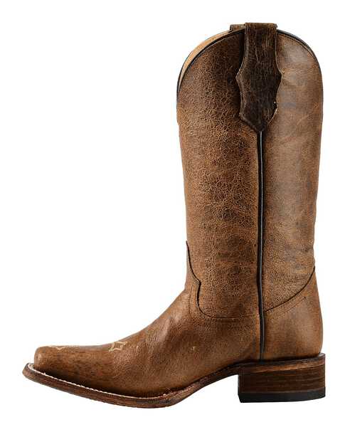 Image #3 - Circle G Women's Cross Embroidered Western Boots - Square Toe, Chocolate, hi-res