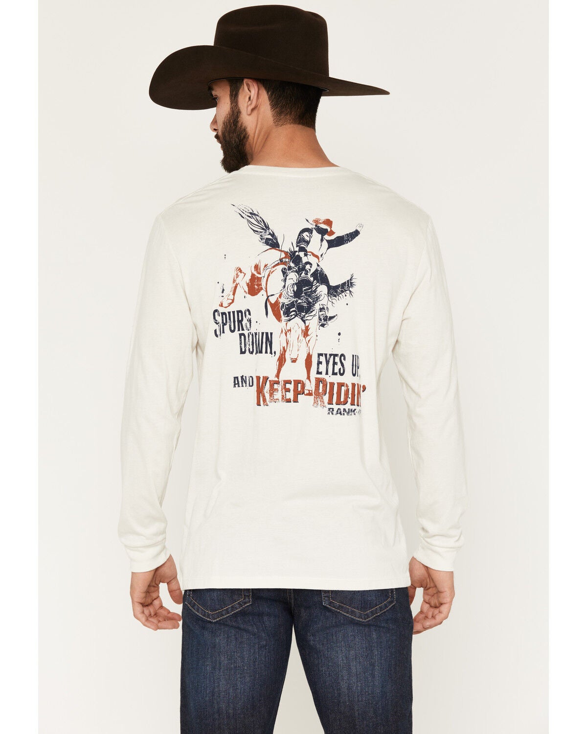 RANK 45&reg; Men's Keep Ridin' Long Sleeve Graphic T-Shirt, Natural, hi-res