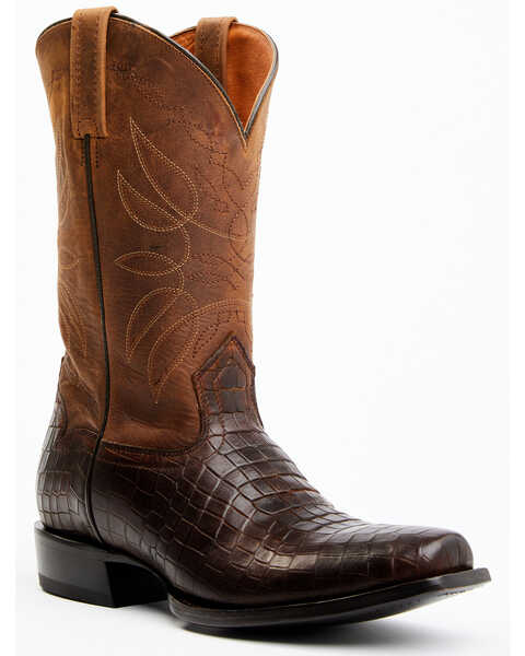 Image #1 - Moonshine Spirit Men's Madison Brown Printed Leather Western Boots - Square Toe , Brown, hi-res